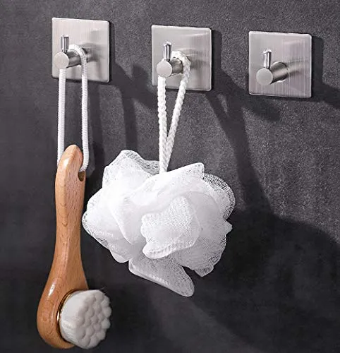 SUSHJA - Bagno Adesivo Ganci Portasciugamani Acciaio Gancio impermeabile acciaio Inox Cappotto Gancio 4 Pezzi