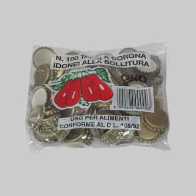 TAPPO CORONA PER POMODORI Ø mm 26 - conf. 100 pezzi. Prezzo per Confezione.