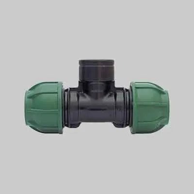 TEE 90° CON DERIVAZIONE FIL. FEMMINA STRINGERE Ø mm 25x3/4"x25 - PN 10. Prezzo per Pezzo.
