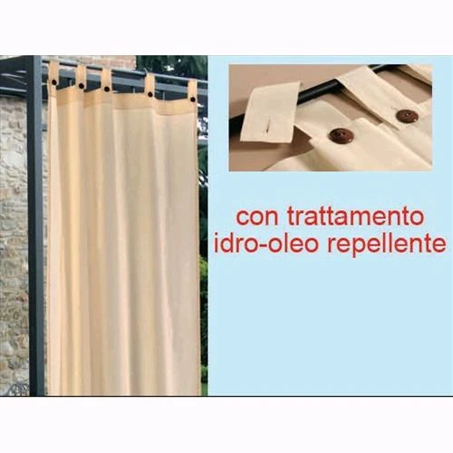 Tenda da sole bretelle resinata idrorepellente per gazebo/esterno 150xH280 cm - colore Panna