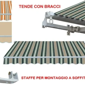 Tende da Sole con bracci e staffe per montaggio. Prezzo per Pezzo.
