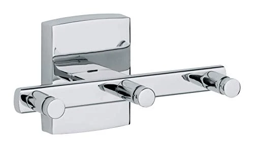 Ganci su rotaia tesa Klaam, metallo cromato, autoadesivo, tecnologia di montaggio adesiva, 60mm x 120mm x 55mm