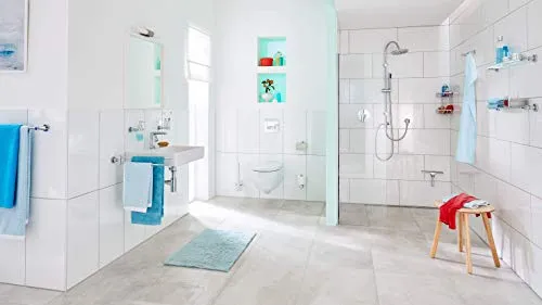 tesa Loxx Barra Porta Asciugamani Adesiva - Porta asciugamani metallo cromato inox - senza forature - Rimovibile senza tra...
