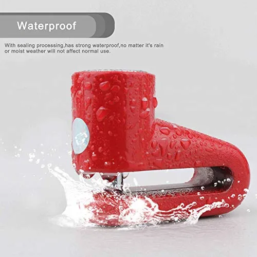 TOMALL Freno Disco Rosso Blocco antifurto Filo di Acciaio per M365 Ruote per Bicicletta Moto Armadietto con promemoria Corda