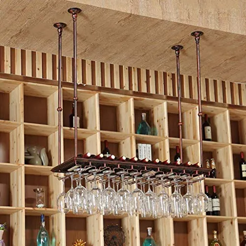 TXX Portabottiglie per Vino, Bar, Ristorante, Sospensione, Portabicchieri da Vino, Portabottiglie da Appendere Soffitto Po...