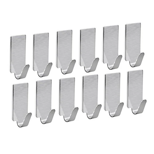 UEETEK - Portasciugamani acciaio INOX, ganci adesivi da parete, ganci per asciugamani, bagno, cucina, 12 pezzi ULTNICE