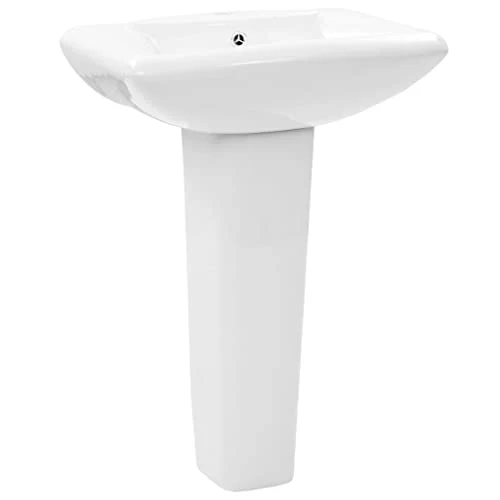 vidaXL Lavandino Colonna Ceramica Bianca Lavabo Lavello Sanitari Bagno