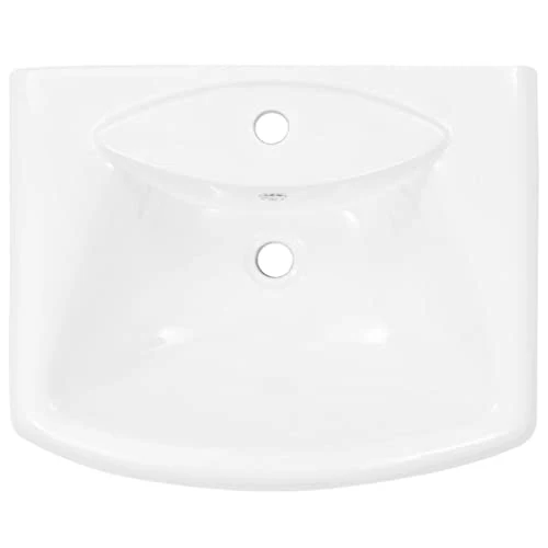 vidaXL Lavandino Colonna Ceramica Bianca Lavabo Lavello Sanitari Bagno