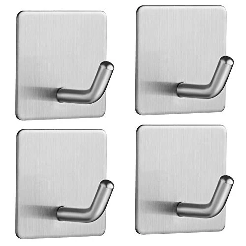Vista Ganci Appendiabiti 4 Pezzi Ganci Adesivi Bagno Acciaio Inox Appendiabiti Parete Appendi Accappatoio, Asciugamani Set...