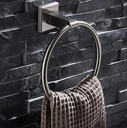 WANDOM 304 Portasciugamani Tondo Acciaio Inox Spazzolato Portasciugamani Anello Portasciugamani Anello Portasciugamani Ane...