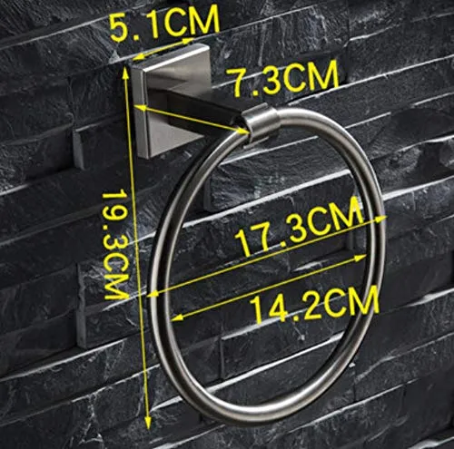 WANDOM 304 Portasciugamani Tondo Acciaio Inox Spazzolato Portasciugamani Anello Portasciugamani Anello Portasciugamani Ane...