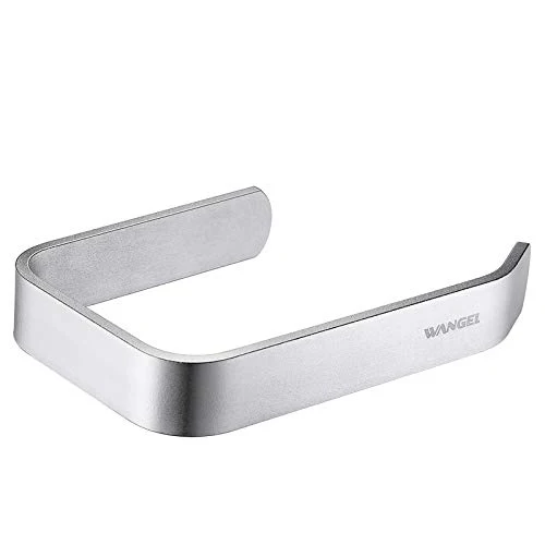 Wangel Anello Portasciugamani, Porta carta igienica, Colla Brevettata + Autoadesivo,Alluminio, Finitura Opaca, Argento