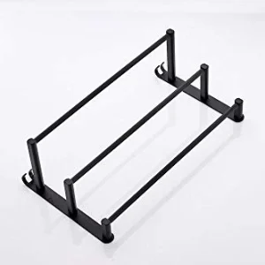 Bagno Portasciugamani,Portasciugamani da bagno nero senza punch, sospensione da bagno, portasciugamani, portasciugamani-A2...
