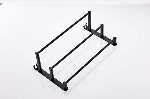 Bagno Portasciugamani,Portasciugamani da bagno nero senza punch, sospensione da bagno, portasciugamani, portasciugamani-A2...