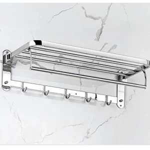 Porta Asciugamani Bagno da Parete，Portasciugamani portasciugamani acciaio inox mensola bagno portasciugamani bagno-A1 WCCCW