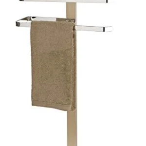 WENKO Piantana portasalviette Salmona Nature - 2 bracci, Acciaio, 40.5 x 79.5 x 21.5 cm, Cromo