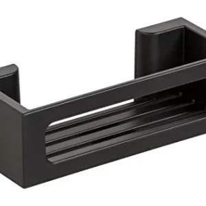 WENKO Power-Loc® portaoggetti Bralia nero - Porta oggetti per la stanza da bagno, fissaggio senza trapano, ABS, 30 x 8.5 x...