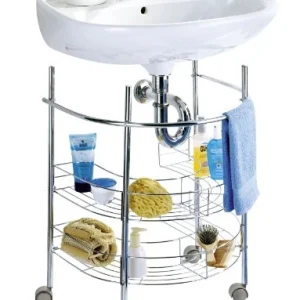 WENKO Scaffale sotto lavabo cromo - 2 piani, Acciaio, 53 x 63.5 x 41 cm, Cromo