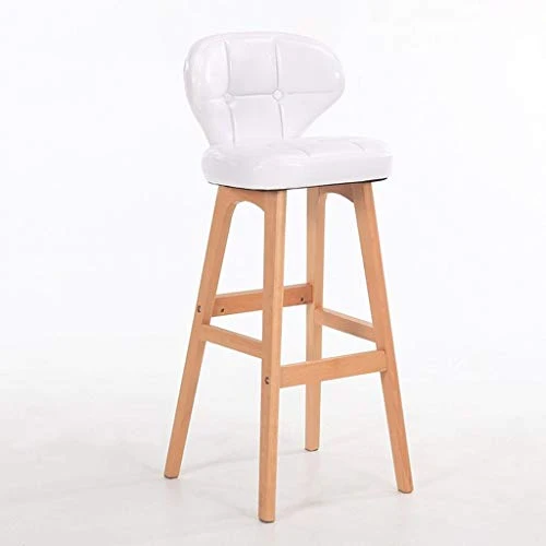 WGEMXC Sedia, Sedia Home Office, Sgabello Sgabelli da Bar Legno Massello, Sgabello da Bar con Schienale, Impermeabile, Tra...