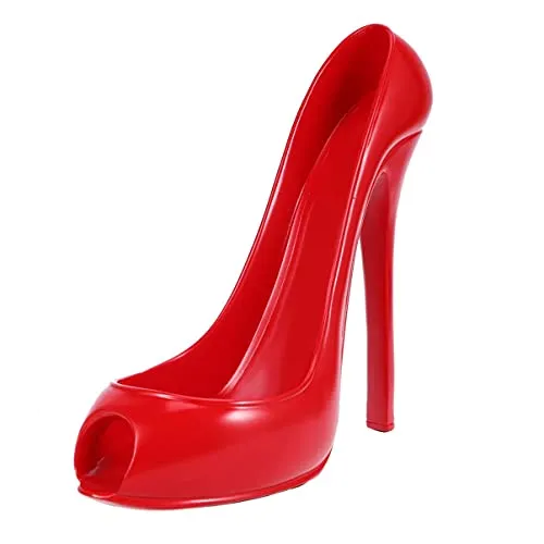 Winomo scarpa tacco porta bottiglia di vino vino rack Home decorazione ornamenti artigianato (rosso)
