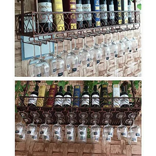 WLABCD Cremagliera Del Vino Casa Home Red Holder Vino Glass Vetro Ristorante Bar Unit Unità Scaffali Galleggianti Wallmoun...