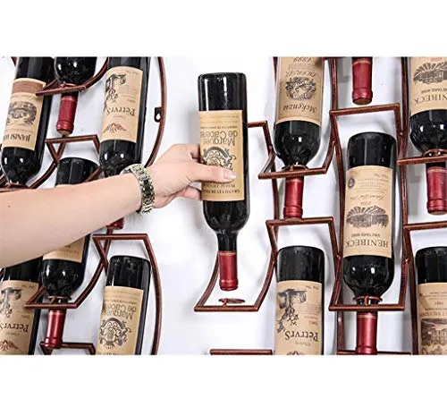 WLABCD Cremagliera Del Vino Home Red Holder Portabicchiere Di Vino Ristorante Bar S, Semplice Parete Moderno Appeso Rack D...