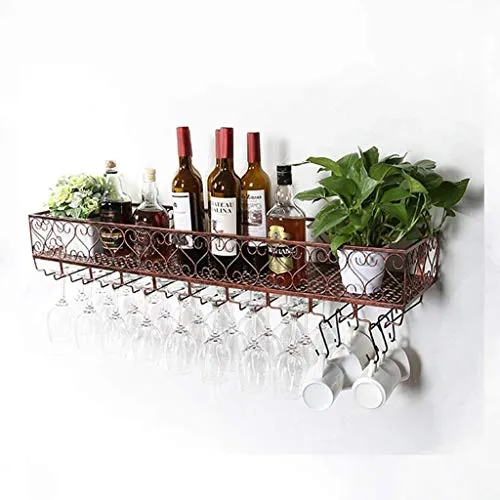 WLABCD Cremagliera Del Vino Home Red Holder Restaurant Bar Bar Porta Bicchiere da Vino/Appeso per Pareti/Creativo Parete F...