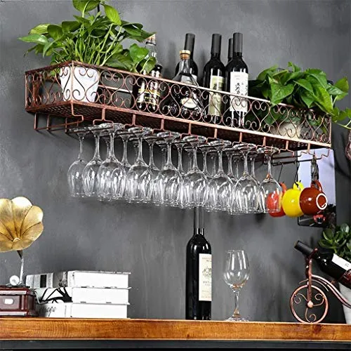 WLABCD Cremagliera Del Vino Home Red Holder Restaurant Bar Bar Porta Bicchiere da Vino/Appeso per Pareti/Creativo Parete F...