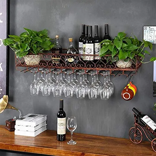 WLABCD Cremagliera Del Vino Home Red Holder Restaurant Bar Bar Porta Bicchiere da Vino/Appeso per Pareti/Creativo Parete F...