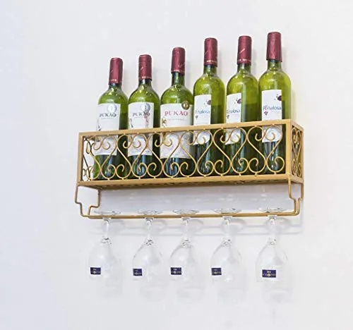 WLABCD Cremagliera per Vino Home Home Red Holder Vino Glass Raddrizzatore Ristorante Bar S, con Shees And Calice Porta Vet...