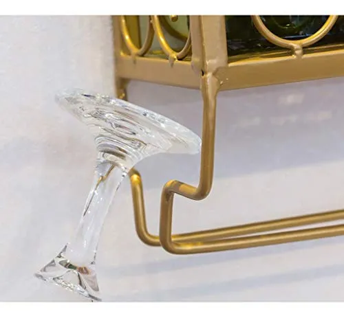 WLABCD Cremagliera per Vino Home Home Red Holder Vino Glass Raddrizzatore Ristorante Bar S, con Shees And Calice Porta Vet...