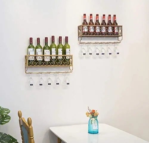 WLABCD Cremagliera per Vino Home Home Red Holder Vino Glass Raddrizzatore Ristorante Bar S, con Shees And Calice Porta Vet...