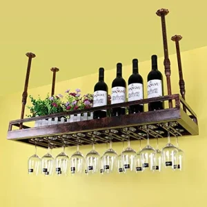 WLABCD Cremagliera per Vino Home Red Holder Portabicchieri per Vino Ristorante Bar S, Supporto per Calice Appeso, Cereale...