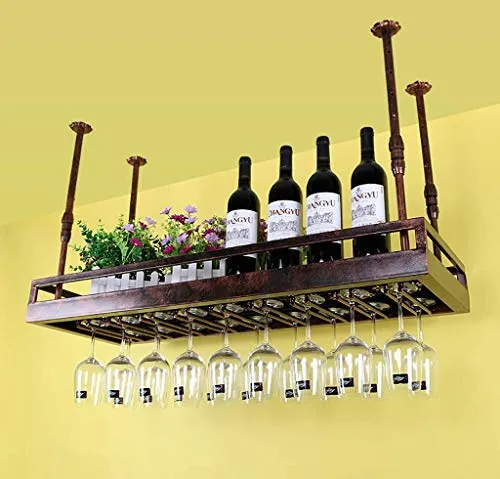 WLABCD Cremagliera per Vino Home Red Holder Portabicchieri per Vino Ristorante Bar S, Supporto per Calice Appeso, Cereale...