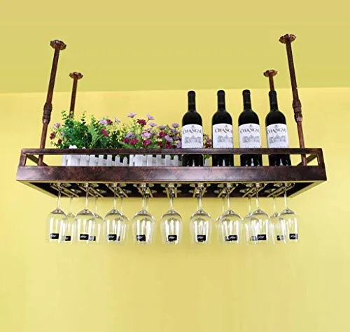 WLABCD Cremagliera per Vino Home Red Holder Portabicchieri per Vino Ristorante Bar S, Supporto per Calice Appeso, Cereale...