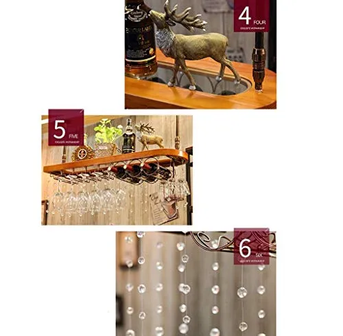 WLABCD Cremagliera per Vino Home Red Holder Ristorante S, Europeo Legno Massello Di Vino Legno Di Vino Capovolto Sottosopr...