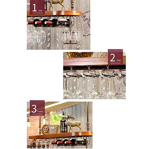 WLABCD Cremagliera per Vino Home Red Holder Ristorante S, Europeo Legno Massello Di Vino Legno Di Vino Capovolto Sottosopr...