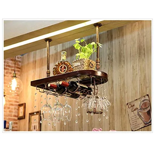 WLABCD Cremagliera per Vino Home Red Holder Ristorante S, Europeo Legno Massello Di Vino Legno Di Vino Capovolto Sottosopr...