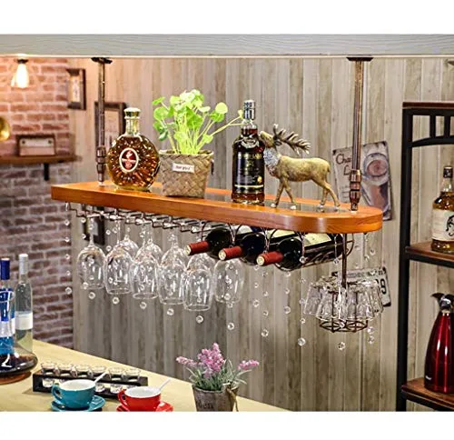 WLABCD Cremagliera per Vino Home Red Holder Ristorante S, Europeo Legno Massello Di Vino Legno Di Vino Capovolto Sottosopr...