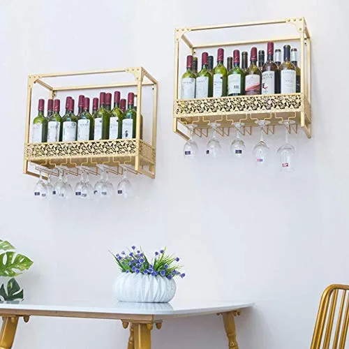 WLABCD Portabaglia Home Red Holder Restaurant Vino Glass Glack Scaffale Capovolto Bar Bar Barra Vino Glass Glack Gancio Ap...