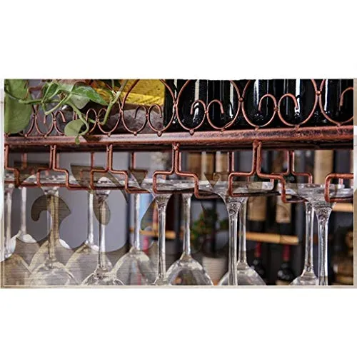 WLABCD Portabampa Del Vino Home Red Holder Restaurant Bar Bar Vino Glass Vetro/Soffitto Appeso Bottiglia Di Vino Porta Bot...