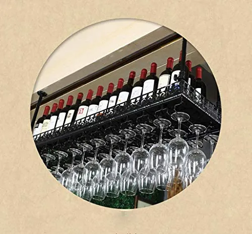 WLABCD Portabampa Del Vino Home Red Holder Ristorante S, Portabicchieri Di Vino Appeso Banchina per Vino Portabicchieri Te...