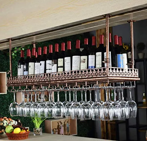 WLABCD Portabampa Del Vino Home Red Holder Ristorante S, Portabicchieri Di Vino Appeso Banchina per Vino Portabicchieri Te...