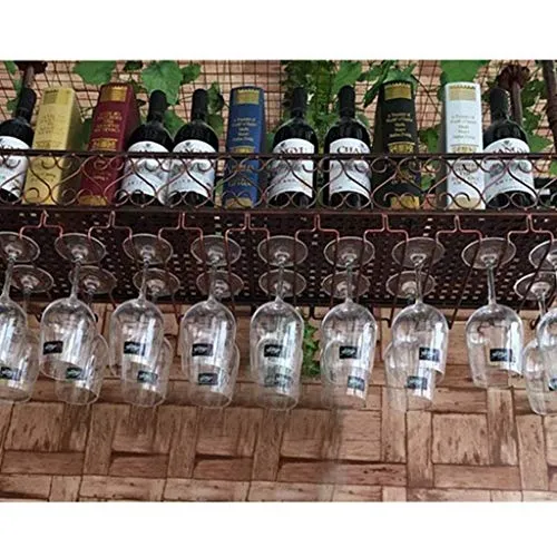 WLABCD Scaffale per Vino, Bar, Ristorante, Appeso, Portabicchieri Di Vino, Metallo, Ferro Europeo Glass Vino Appeso Cremag...
