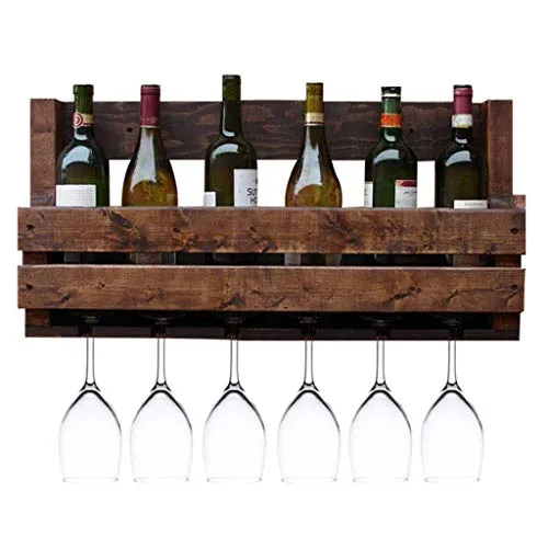 WLABCD Scaffale per Vino, Bar, Ristorante, Appeso, Portabicchieri Di Vino, Stile Industriale Vintage Portabiccio da Soffit...