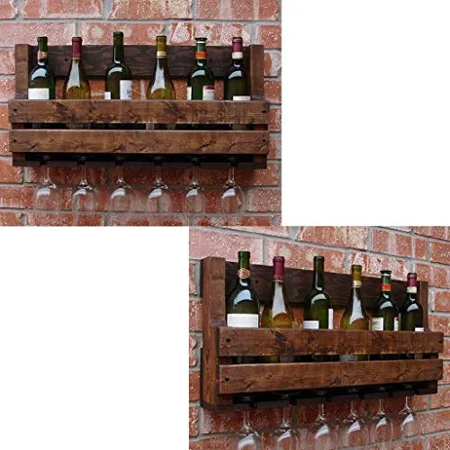 WLABCD Scaffale per Vino, Bar, Ristorante, Appeso, Portabicchieri Di Vino, Stile Industriale Vintage Portabiccio da Soffit...
