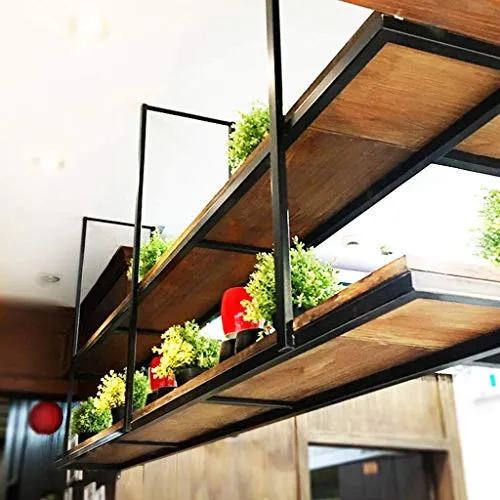 WLABCD Scaffale per Vino, Bar, Ristorante, Portabicchieri Di Vino, Casa 2 Tiers Appeso Soffitto Del Soffitto Bottiglia Del...