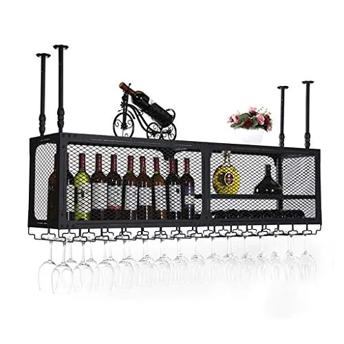 WLABCD Scaffale per Vino, Bar, Ristorante, Appeso, Portabici Di Vino, Scaffale per Soffitto, Scaffale per Pareti Del Soffi...