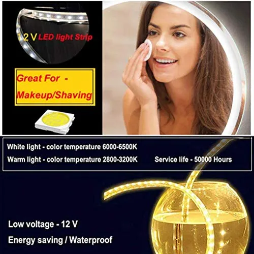 WQERLC Specchio Muro, Specchio da Bagno Led, Bagno Specchio Vanità con Lampada, Adatto per Bagno, Hotel, Servizi Igienici
