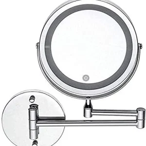 WQERLC Specchio Parete, Specchi Home Led Ingrandimento 10X Montaio Parete per Bagno Vanity Rasatura 360 ° Ruotabile da Tav...
